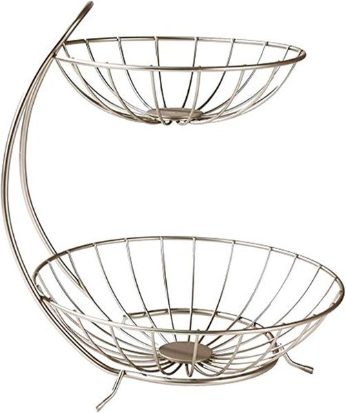 Sulfar Heavy Steel 2 Tier Fruit &amp; Vegetable Basket For Dining Table