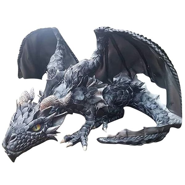 Garden Home Decor Fighting Dragon Ornament Sculpture (22x10x18cm)