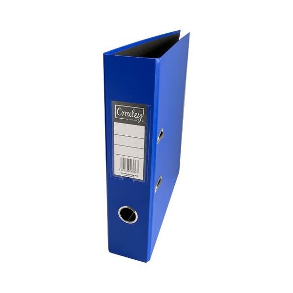 JD1028 CROXLEY P/P Lever Arch File 70mm - Black Inner, Blue Outer - Box 10