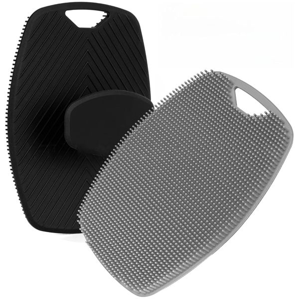 Silicone Exfoliating Body Scrubber for Shower Bath Brush - 2 Pack