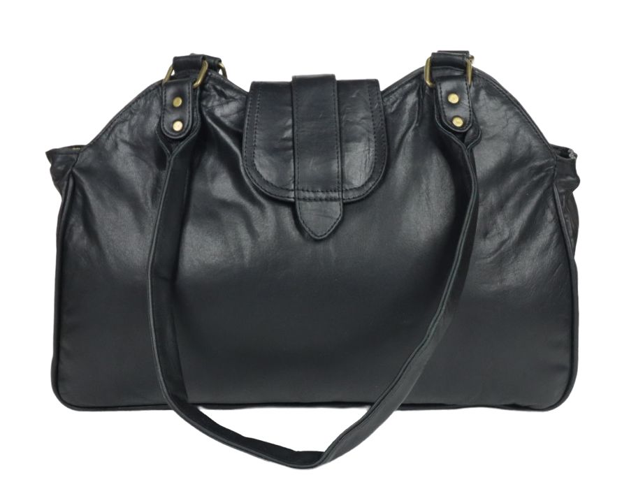 Panther Leather Genuine Leather Ladies Handbag Black HB3 | Shop Today ...