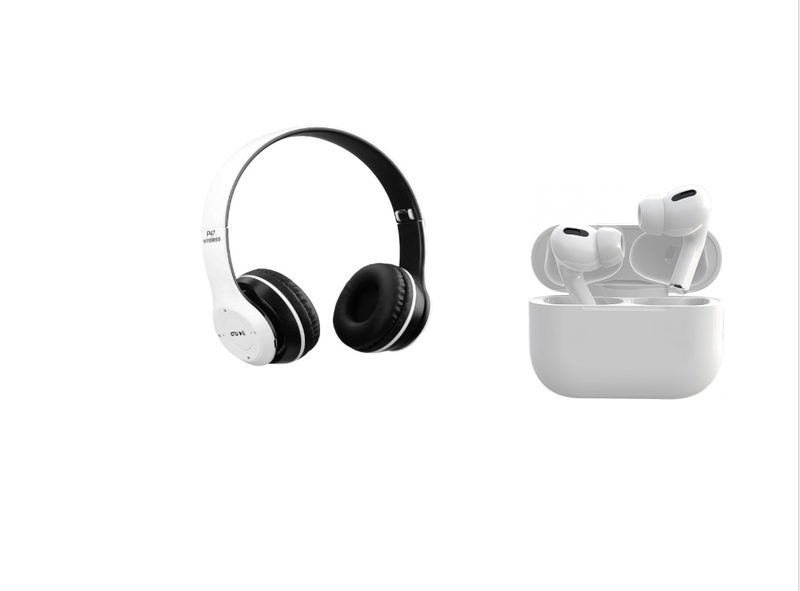 Wireless Earbuds Pro- 2nd Gen &amp; Wireless Portable Headphones Bundle