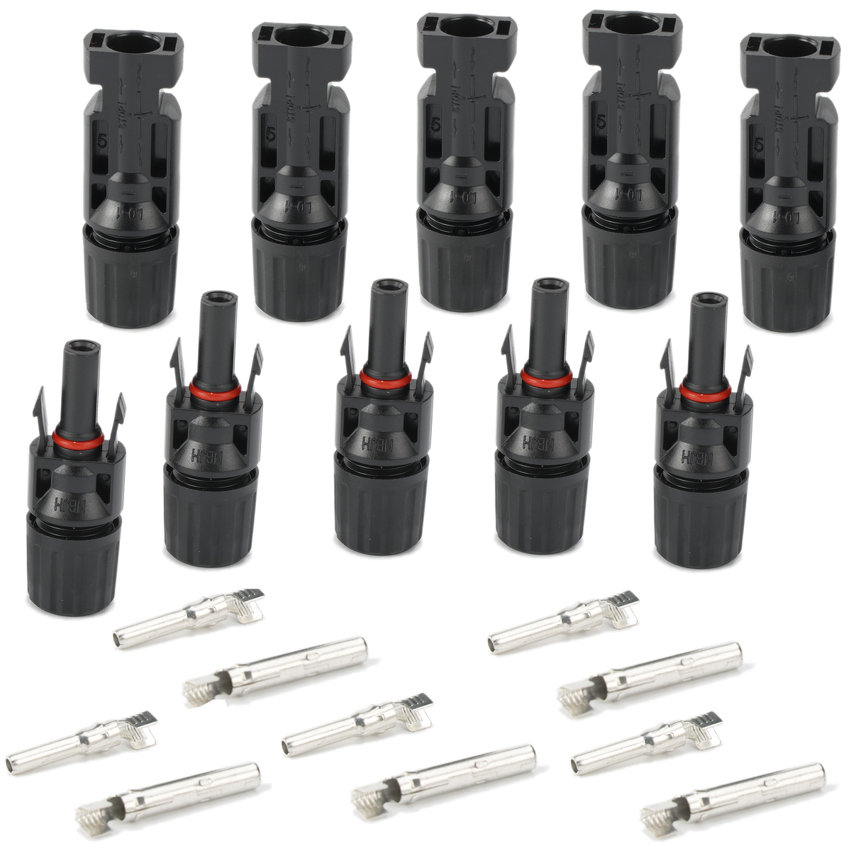 Rolling Power-Solar MC4 Connector Pair - Male and Female Combo of 5 Pairs