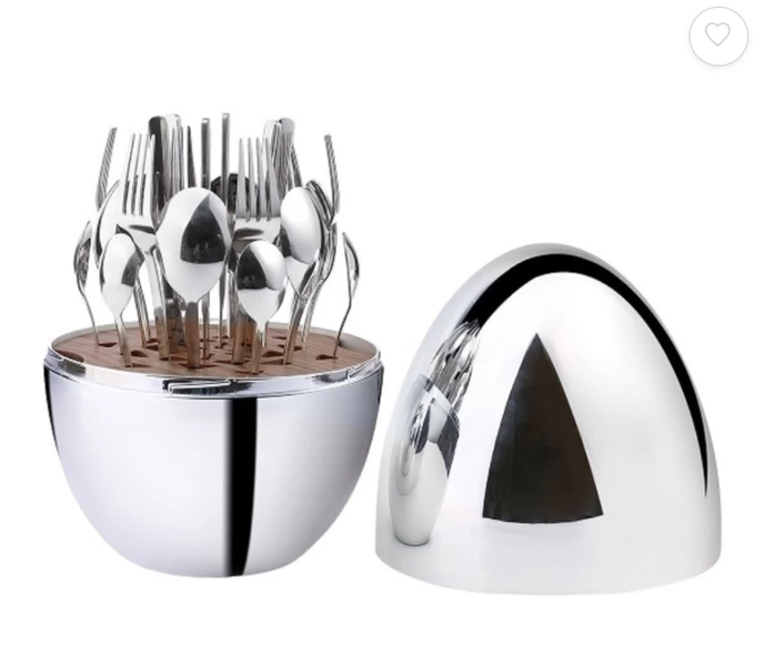 24 Pieces Stainless Steel Cutlery Set With Egg Shape Stand