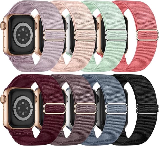 Stretchy Solo Loop Band Compatible with Apple Watch Bands 8pcs