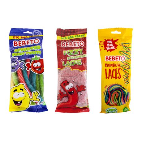 Bebeto Rainbow Laces Strawberry Fizzy Laces Assorted Twists Buy Online In South Africa Takealot Com