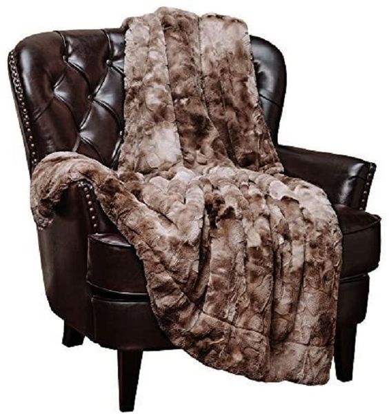 Wonder Trend Faux Fur Luxury Mink Thermal Heat Blanket Throw Cream Beige