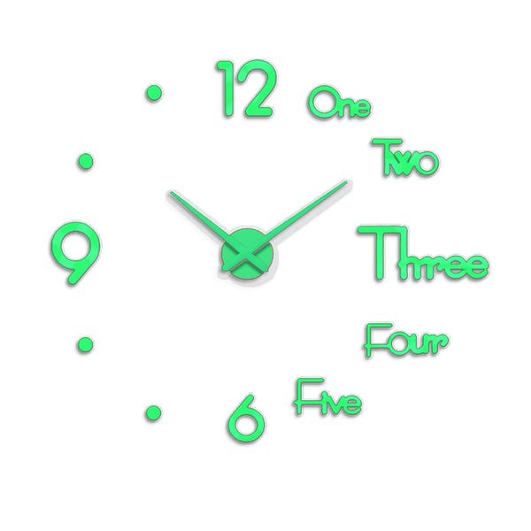 Luminous 3D Large DIY Clock Acrylic Wall Clock