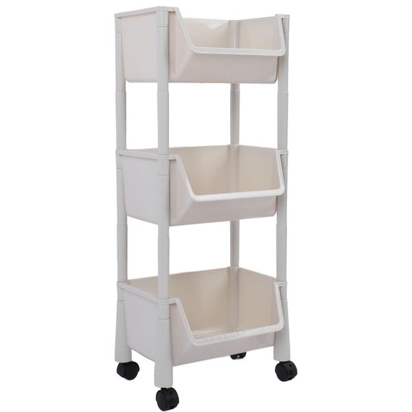 Multifunctional Trolley Kitchen Storage Rack 3 layers Rolling Storage Cart