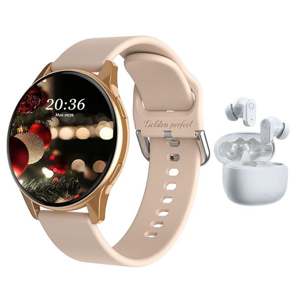 Smartwatch &amp; Bluetooth Earbuds Gift Set for Women - Touch Screen SMartWatch