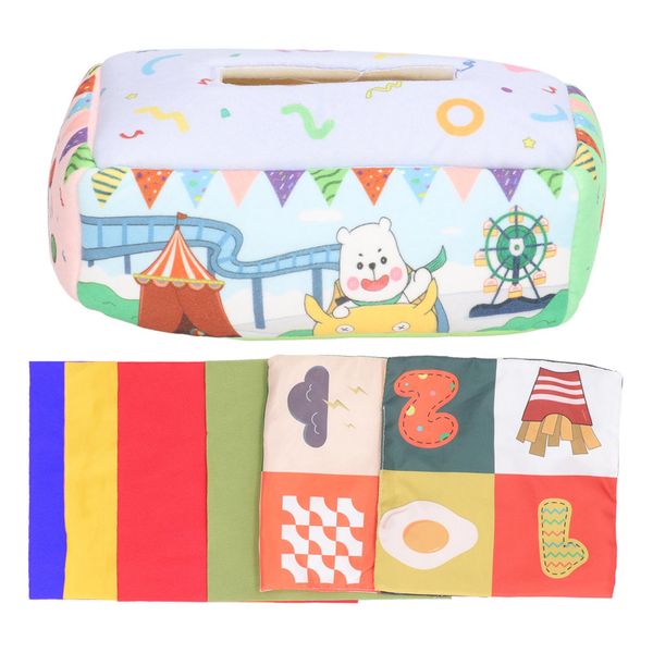 Tissue Box Baby Toy Soft Early Learning Sensory Box Crinkle Paper Toys