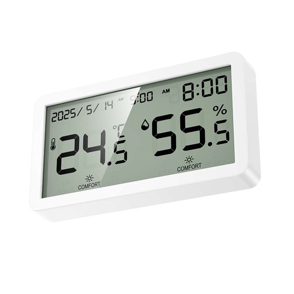Digital Hygrometer Clock Temperature &amp; Humidity Monitor with LCD Display SA