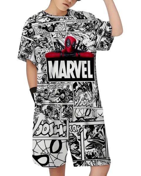 Kiddies 2 Piece Set T-Shirt &amp; Shorts Marvel Deadpool