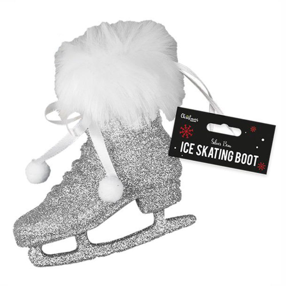 Christmas Silver Ice Skating Boot - 13cm