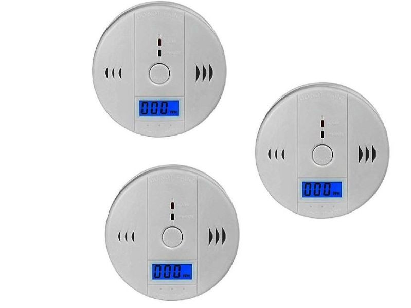 LCD Display Carbon Monoxide Detector Gas Alarm Sensor Pack of 3