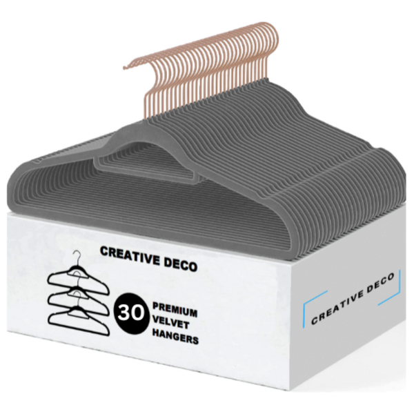 Creative Deco 30 Pack Velvet Hangers - Non-Slip