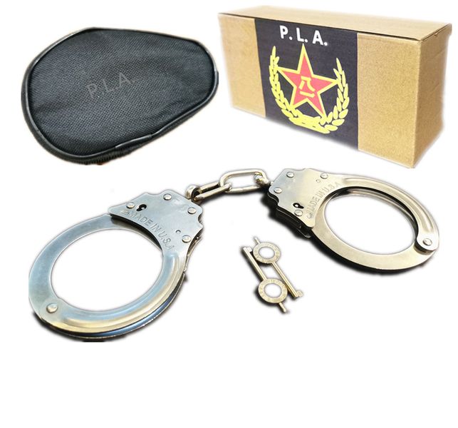Handcuffs - Chain Link P.L.A. Police Grade - Silver - Made In USA