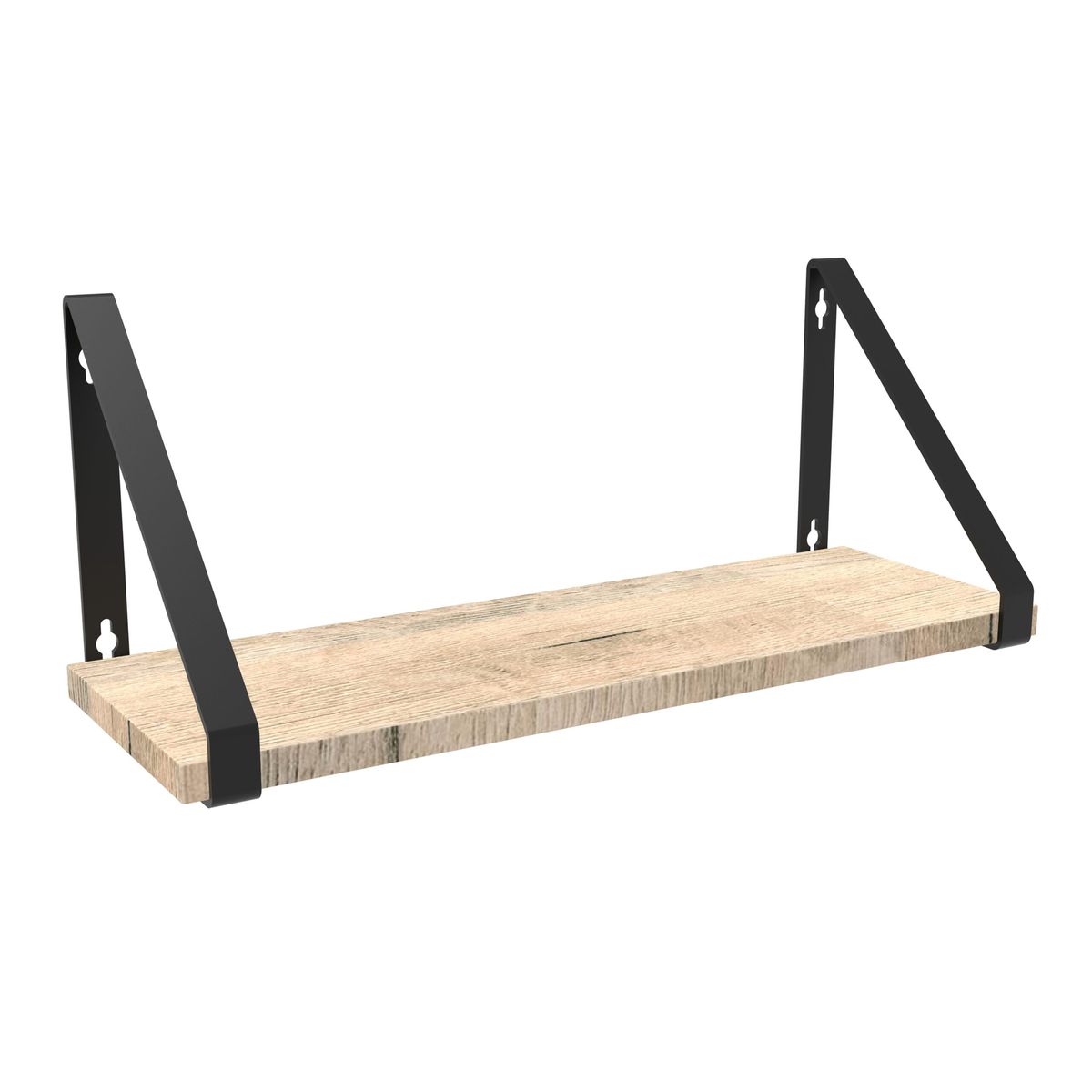 Wood Floating Single Shelf with Metal Brackets | Shop Today. Get it ...