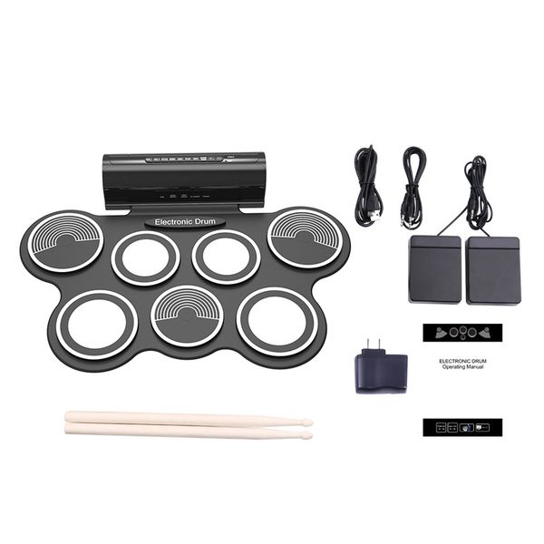 Konix Fold up Electronic USB drum kit. 7 pads Speakers Recording MP3