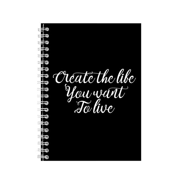 Create A5 Notebook Spiral Lined Motivational Saying Graphic Notepad Gift224