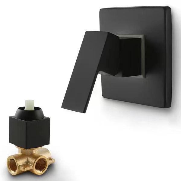Brass Body Square Shower Mixer Matte Black (12 X 12cm)