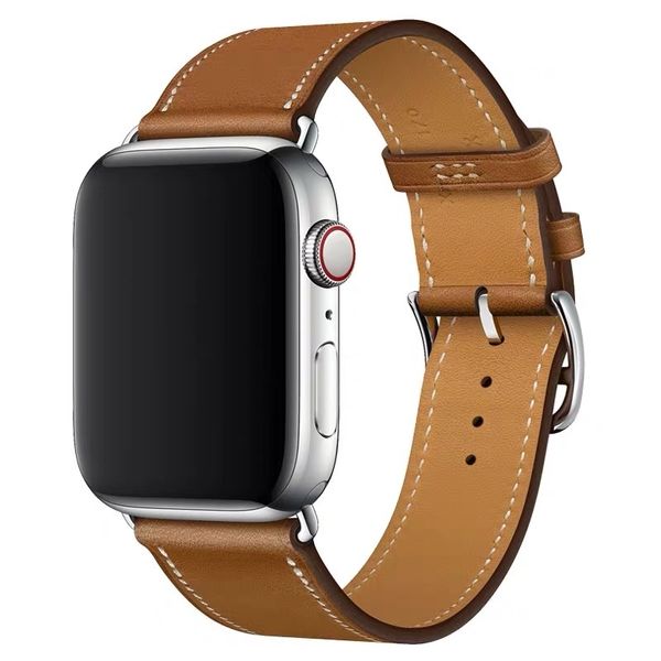 Genuine Leather Watch Strap for Apple series 5 and 6 - Dark Grey