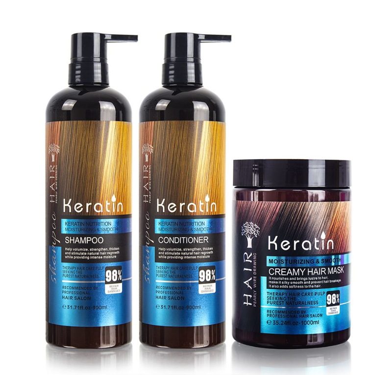 Keratin Conditioner, Shampoo And Creamy Hair Mask Combo