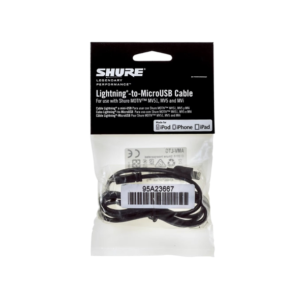 Shure AMV-LTG Micro-B to Lightning Accessory Cable