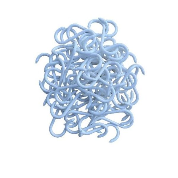 Pack of 50 White Plastic / Nylon washable biltong hooks