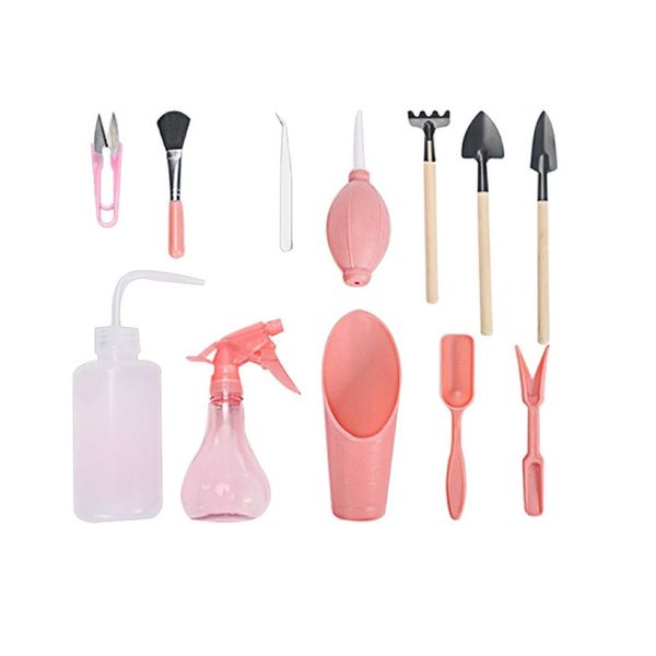 Gardening Tool Set Mini Pink 12 with Rake
