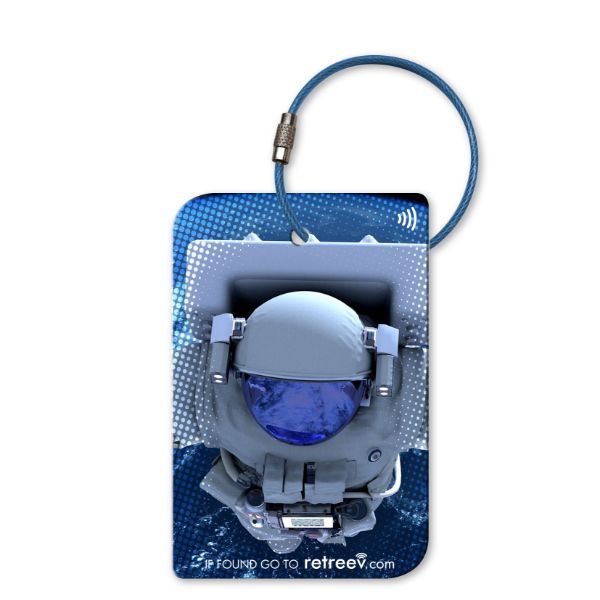 Retreev Smart NFC &amp; QR Code Luggage Tag: Secure Bag Retrieval - Astronaut
