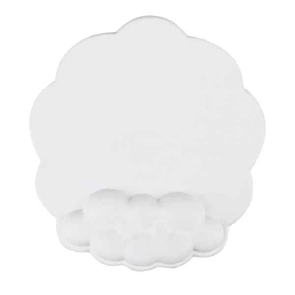 1Pc Cloud-Shaped Non-Slip Gel Wrist Rest Mouse Pad - White