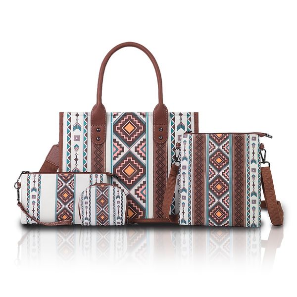 4-Piece Bohemian Tassel Tote Bag