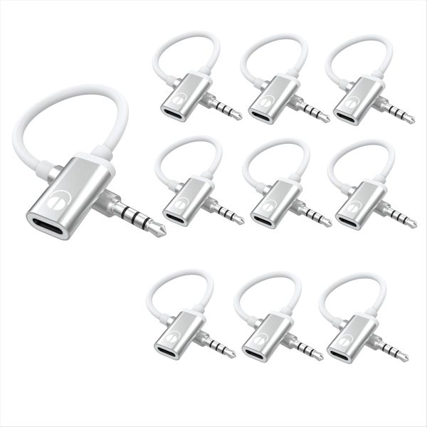 10PCS 3.5mm Male to Type C Female Audio Cable Cord
