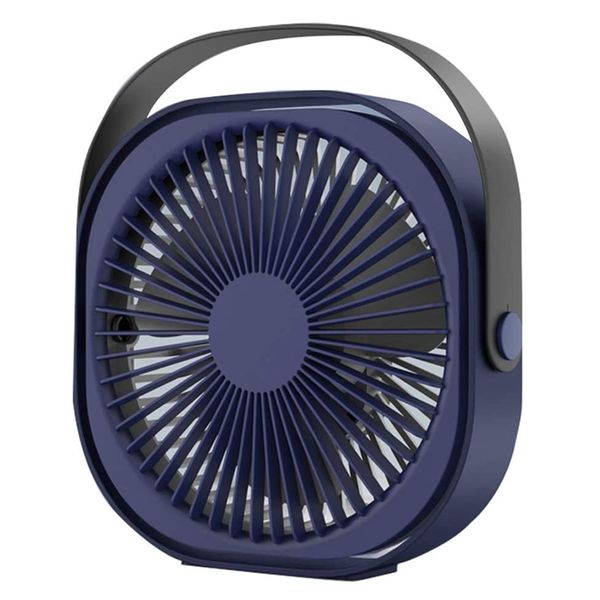 Alanes Portable USB Recharging 3 Speeds Desktop Fan for Home Office - Blue