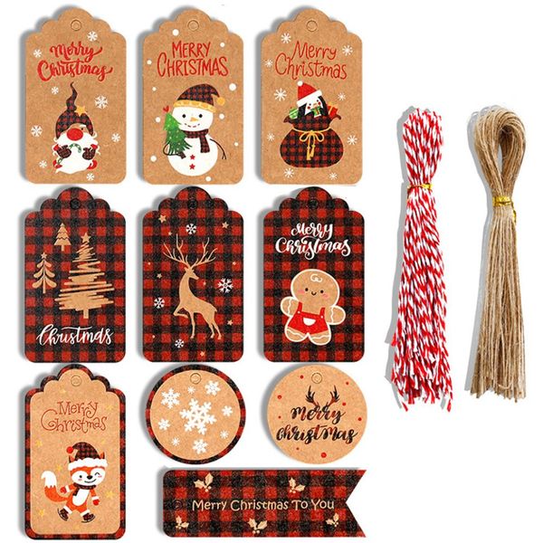 Craft 100 Piece Merry Christmas Gift Tags With Hanging String Jumbo Pack