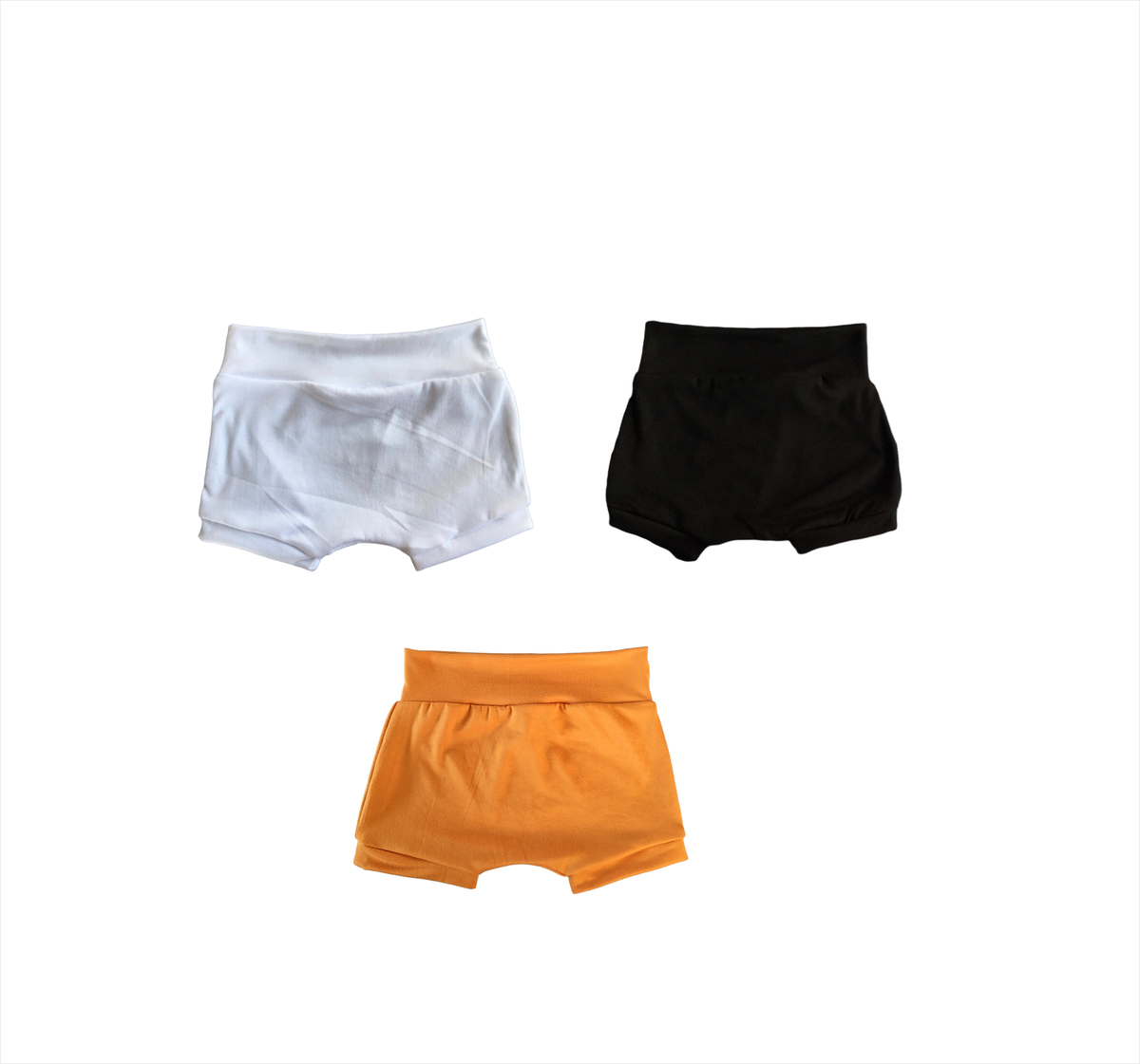 Harem Baby Shorts 3 Piece Bundle - White, Black, Mustard | Shop Today ...