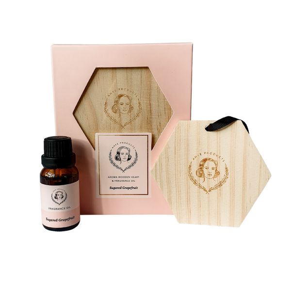 Anke Products - Sugared Grapefruit Wooden Hexagon &amp; Essential Oil