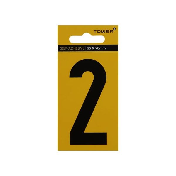 Number 2 Adhesive Sign 55 x 90mm