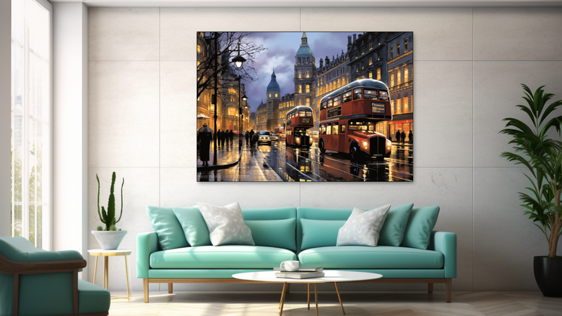 Canvas Wall Art - London Streets at Dusk - JT0002