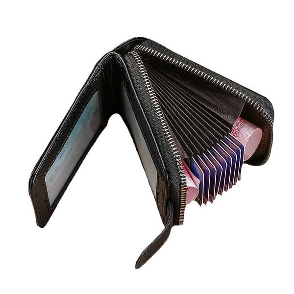 Stylish Zip Card Wallet For Men &amp; Women-12 Card Slots ID Credit Card Holder