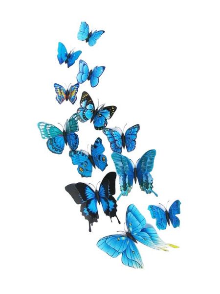 3D Butterfly Shaped Wall Sticker - Self Adhesive for Home Decor - 12-Piece