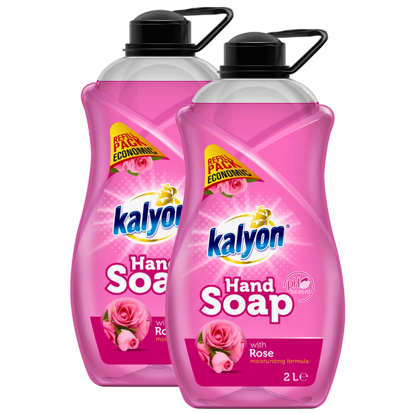 Kalyon 2L Liquid Hand Wash, Rose, pH Balanced &amp; Moisturizing, Pack of 2
