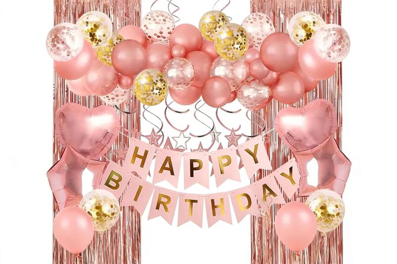 Women's Rose Gold Birthday Party Balloons