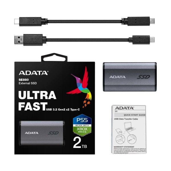 ADATA External Solid State Drive SE880 - 2TB USB 3.2 USB-C