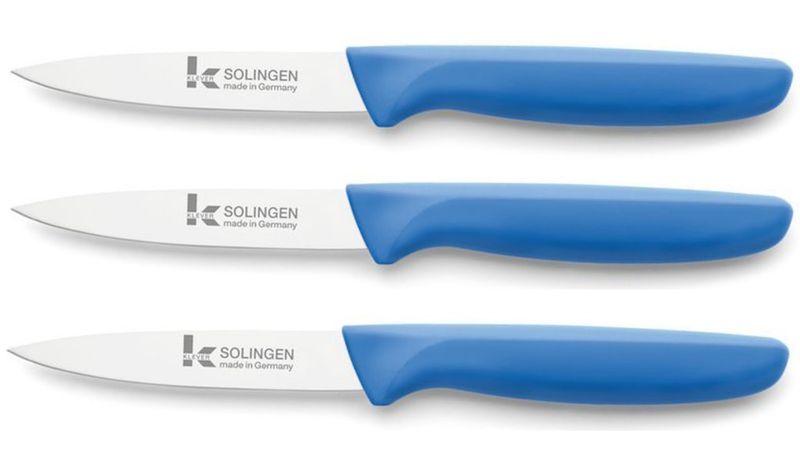 Klever Smartline Paring Knife 10cm Blade - 3 Pack - Red