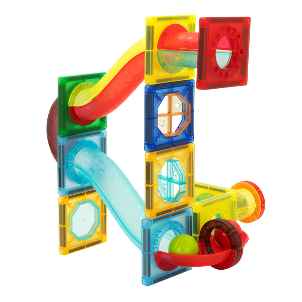 Edu-Matic 45-Piece STEM Magnetic Building Tiles Set for Kids