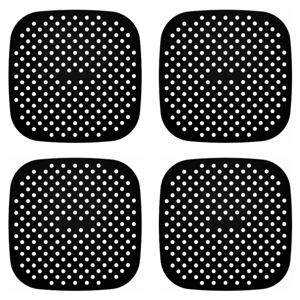 Square Silicone Non-Stick Air Fryer Mat Liner - 4 Pack