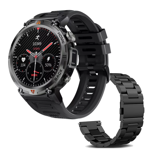 Mens Rugged Smart Watch LED Torch Bluetooth Touch Screen Fitness Monitor