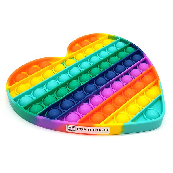 BUFFTEE Large Pop It Fidget Toy - Heart Octagon - TIKTOK Finger Popper